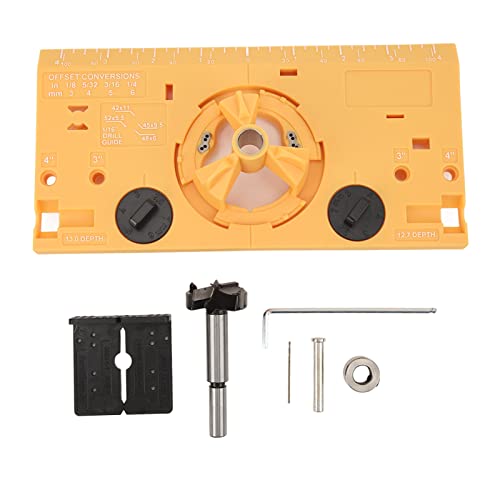 35 mm Scharnier langweiliger Jig Holzbearbeitungsscharnierlochbohrer -Leitfaden mit Cutter und 1/16 -Zoll -Bit (Schwarz) (Gelb) von Zoeyilan