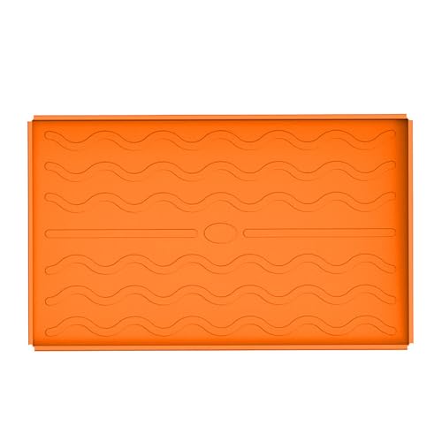 36 -Zoll -Silikon -Griddle -Abdeckung für, BBQ -Matte Full Wrap Protective Outdoor -Grill, Lebensmittelqualität, für Außenküchentheke Spatelmatte mit Tropfblock (orange grau) (36) von Zoeyilan