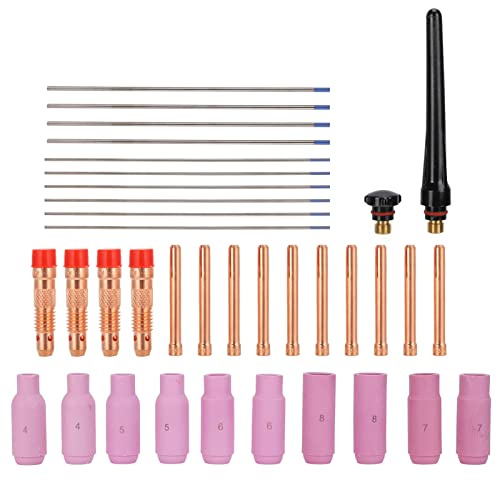 36pcs Schweißbrennerzubehör Kit Kupfer Keramik Wolframlegierung für WP 17 18 26 Serie von Zoeyilan