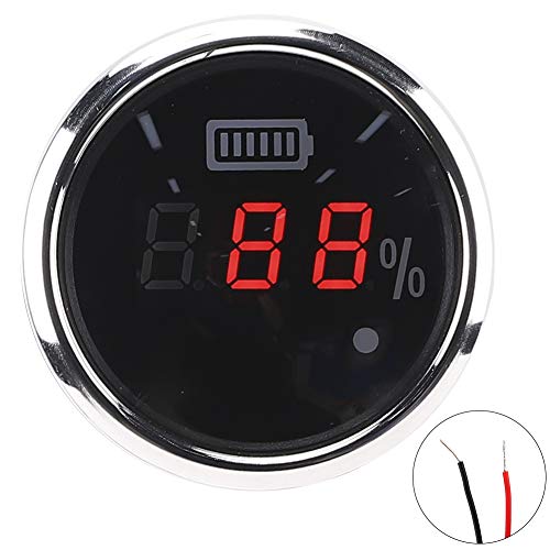 52 mm 2 Zoll Batterie Digitales Gauge wasserdichtes Antifogmesser 12V mit Smart Alarm Ships Elektrofahrzeuge Boote Boote (Schwarzes Zifferblatt) von Zoeyilan