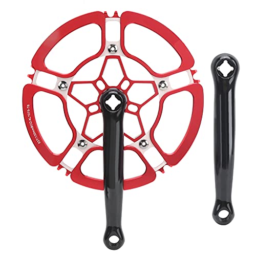 Aluminiumlegierung Ultra-Licht 53T Eingeschwindigkeitskurbel Armkettenrad-Accessoire für Mountainbiken (Rot) von Zoeyilan