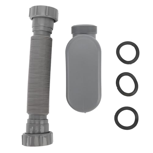 Badewanne Duschabflussrohr, flexible Duschabflussrohr Rohr, kein Leck -Low -Profil flach 1 1/2 p freistehende Wanne Wannenflüsse Kit PVC für die meisten Waschbecken von Zoeyilan