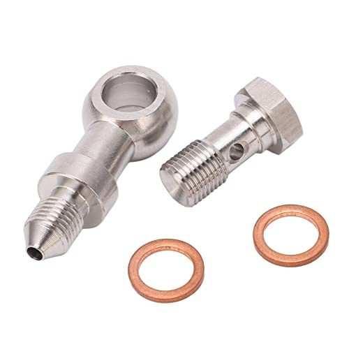 Edelstahl Banjo Bolt Kit Ölfestes Schlauch -Barb Waschmaschine Kit für Turboölsempfeffer 1,5 mm Restriktor Edelstahl Banjo Bolt Kit Ölfestes Schlauch -Barb Waschmaschine Kit für Turboölsempfeffer 1,5 mm Restriktor von Zoeyilan