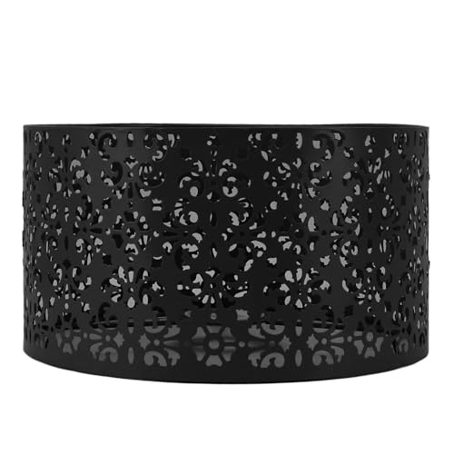 Hohlauslampen -Lampenschatten, exquisite ative Tischlampenecke, Schreibtisch Kronleuchterlampenschirm für E27 E14 Stehlampen Kronleuchter, schwarz (Schwarz) von Zoeyilan