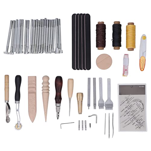 Lederarbeits -Kit Clear Textur Edelstahl Buchenholz Holz Ledercraft -Werkzeuge für DIY machen ideales Nähprojekt Lederarbeits -Kit Clear Textur Edelstahl Buchenholz Holz Ledercraft -Werkzeuge für DIY machen ideales Nähprojekt von Zoeyilan