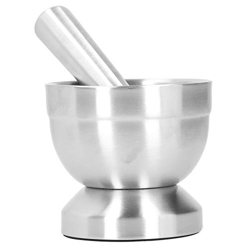 Mörser und Stößel, Edelstahl Mörtel und Stößel, Mühle Brecher, manueller Mast -Pugging -Knoblauchschleife, Mischungsschalen -Set, Küchenwerkzeug -Gadget für Knoblauch (Klein) von Zoeyilan