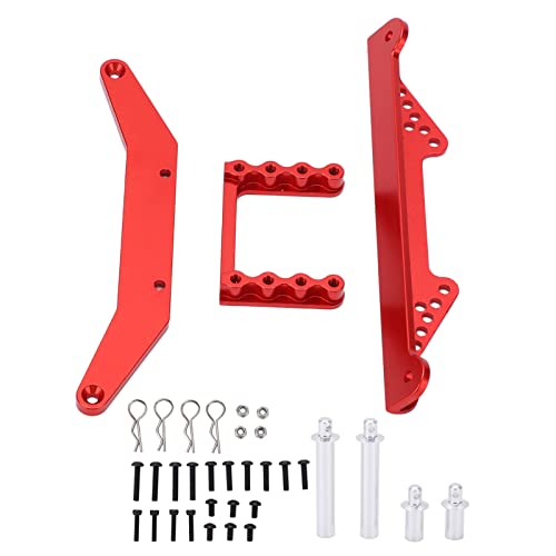 RC Car Shell Support Bracket Halterhalter Säule Aluminium Haltbarkeit Schwerleistungs kompatibel 1/10 Slash Huanqi 727 RC Fahrzeug (Rot) von Zoeyilan