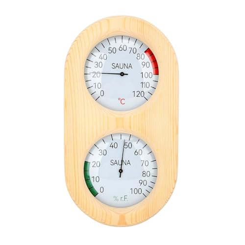 Sauna Room Thermometer Hygrometer 2 in 1 Holz 0-120 ℃ 0 - Wandmontierte Sauna Hygrothermograph Dampfbad Dampfbad von Zoeyilan