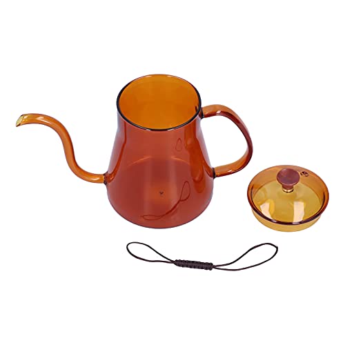 Schwanenhalskaffeekessel, 600 ml über Tropftopf, Kaffeekessel, lange Mund -Teekanne, Glas -Espresso -Topf, leicht zu reinigen, Kocher für die Heimküche zu Hause (Braun) von Zoeyilan