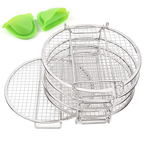 Stapelbar Edelstahl -Dehydrator -Trockenständer mit Handschuhen für Foodi Fritteuse von Zoeyilan