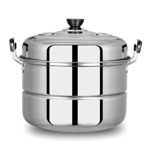 Steamer Pots, 2 Tier Stainless Steel Steaming Pot Cookware, Steam Pots with Lid for Cooking Kitcken Vegetable Food von Zoeyilan