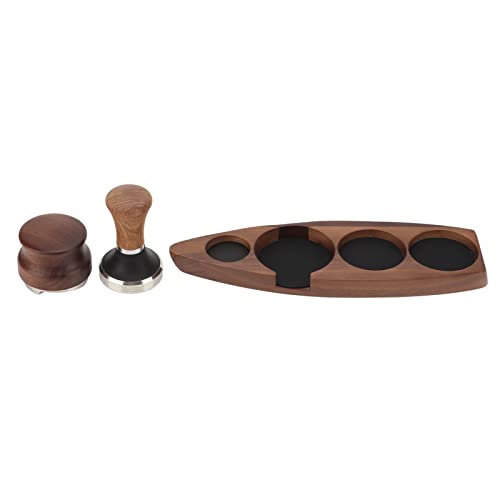 Walnussholzkautschuk Edelstahl Kaffeestamperbootboot -Verteiler Rack aus Edelstahl (Für 51/53 -mm -Basis 51 -mm -Manipulation 51 mm Händler) von Zoeyilan