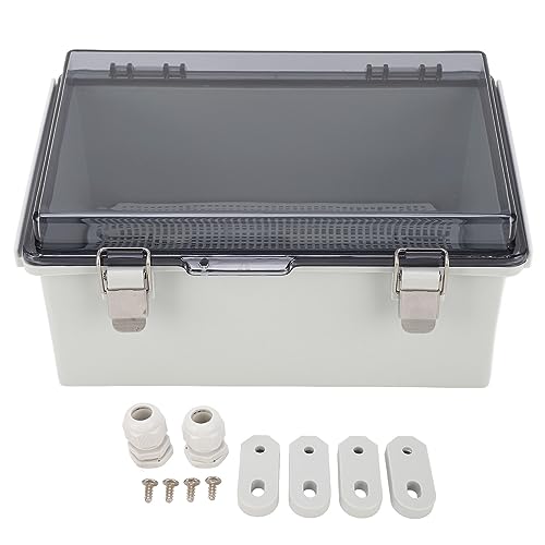 Wasserdichtes ABS -Elektrogehäuse IP67 Anschlusskastenscharniergehäuse transparente Abdeckung für den Innenraum im Freien 290x190x140 mm von Zoeyilan