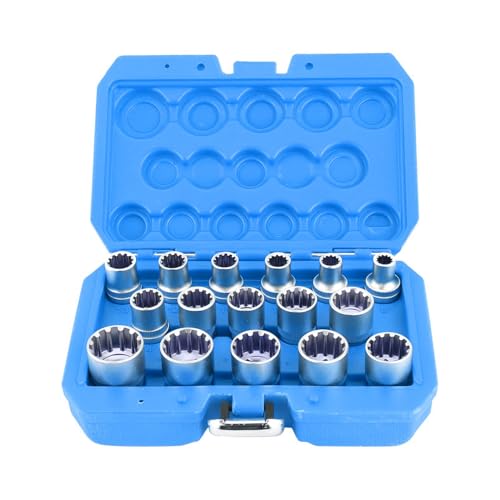 Zoeyilan 16pcs 1/2in Dr. Spline Socket Set Mirror Finish 12 -Corner Universal für Garage Garden Workshop Zoeyilan 16pcs 1/2in Dr. Spline Socket Set Mirror Finish 12 -Corner Universal für Garage Garden Workshop von Zoeyilan