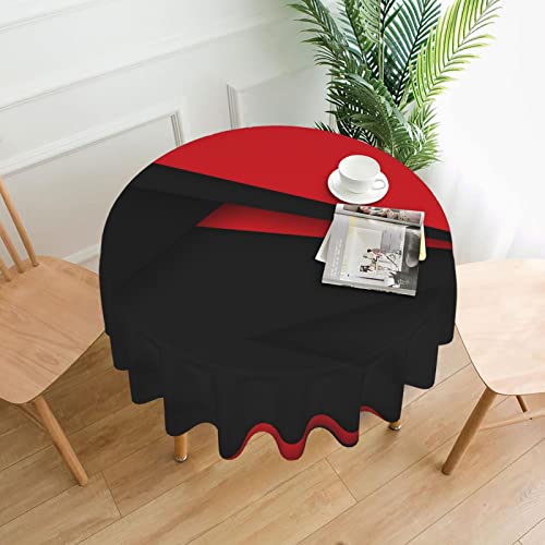 ZofTig Rote schwarze bedruckte runde Tischdecke, 152 cm, waschbare Tischdecke für runden Tisch, für Zuhause, Esszimmer, Party, Restaurant von ZofTig