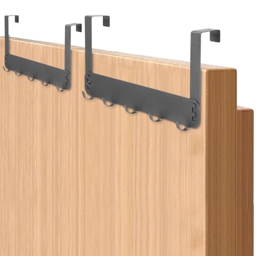 Zofory 2 Stück Türhaken zum Einhängen, Stabile Türgarderobe zum Einhängen mit 5 Haken, Keine Bohrlöcher erforderlich, platzsparend für Badezimmer, Schlafzimmer und Wohnzimmer von Zofory