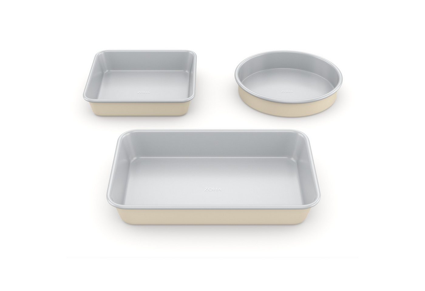 Zoha Backform mit Aluminiumkern und innovativer keramischen Antihaftbeschichtung, (3-tlg), Bis zu 290 °C hitzebeständiger Alu-Stahlkern, mühelose Reinigung von Zoha