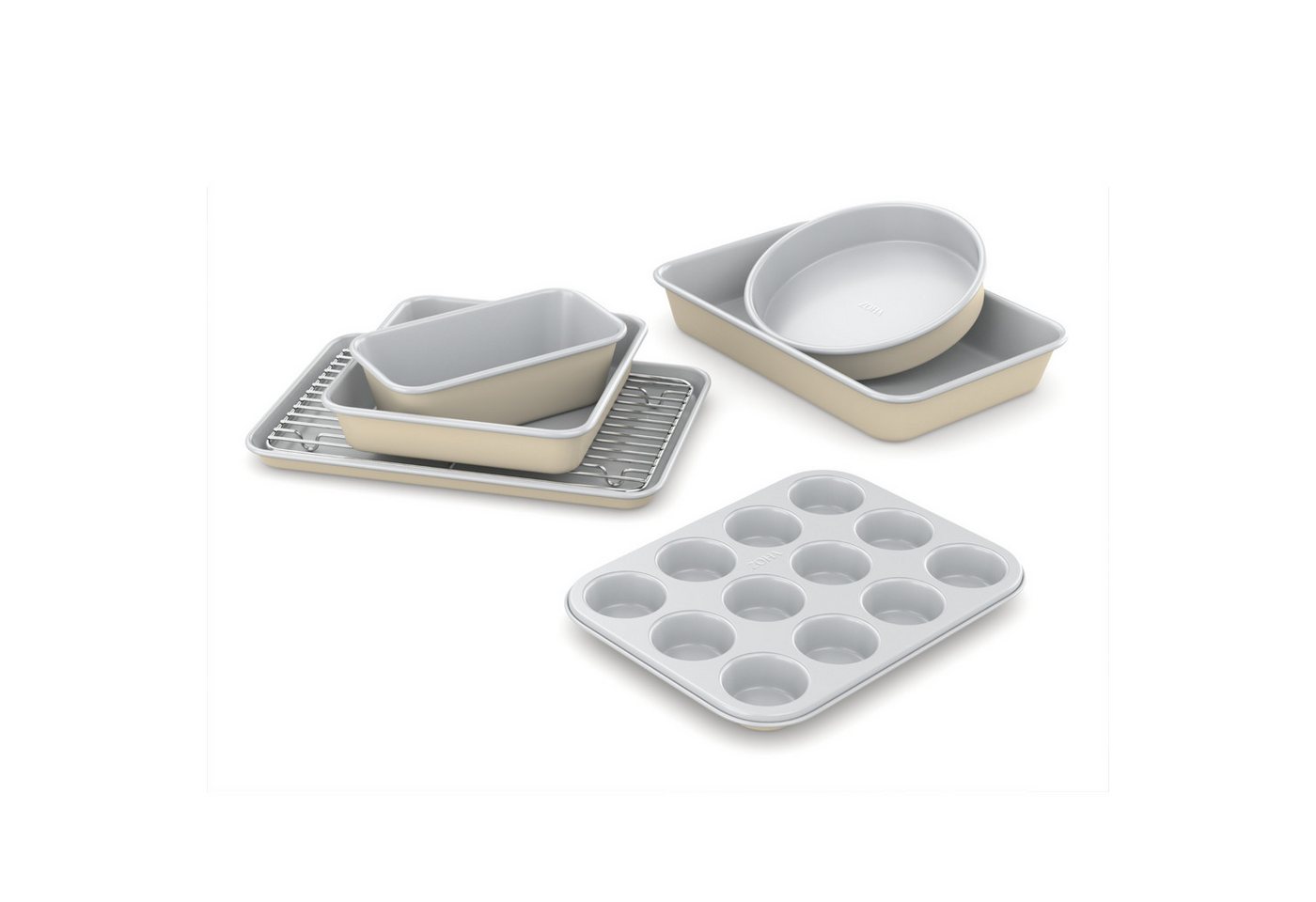 Zoha Backform mit Aluminiumkern und innovativer keramischen Antihaftbeschichtung, (6-tlg), Bis zu 290 °C hitzebeständiger Alu-Stahlkern, mühelose Reinigung von Zoha