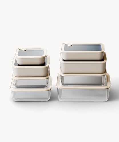 Zoha Frischhaltedosen Glas Set 8-teilig – Vorratsdosen Glas mit Deckel BPA-frei – luftdichtes Frischhaltedosen Set – mikrowellengeeignet & ofenfest – Glasbehälter für Meal Prep & Aufbewahrung von Zoha