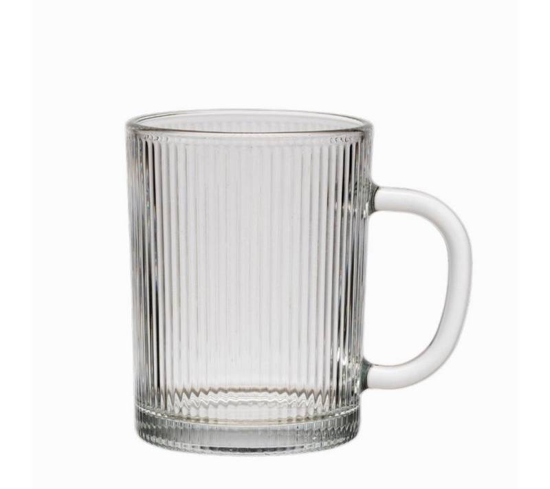 Zoha Glas 2er Set Riffle Cup Henkelglas - 360 ml Glas, Hitzebeständig von Zoha