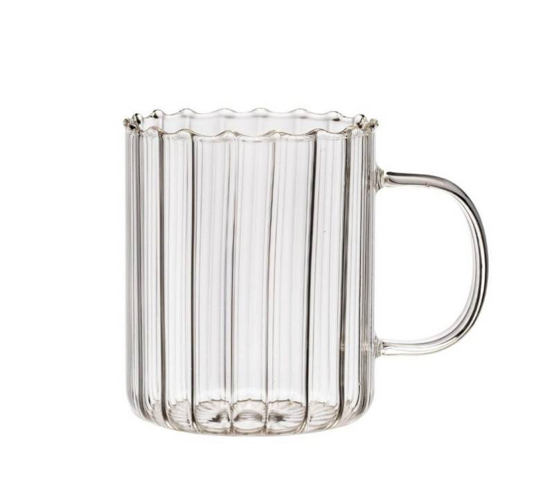 Zoha Glas 2er Set Riffle Kaffeeglas Teeglas Heißgetränke - 350 ml Hitzebeständig von Zoha