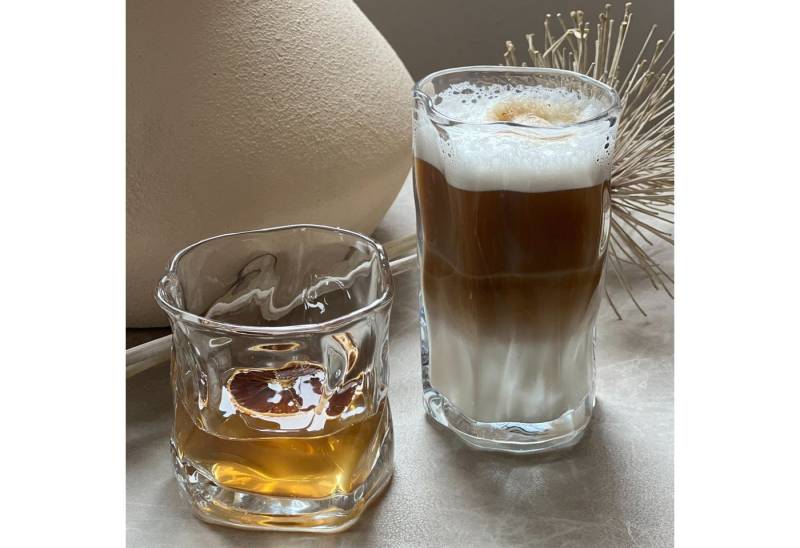 Zoha Glas Diamond Clear Glas Trinkgläser Cocktailgläser, Glas, Hitzebeständig Eiskaffeegläser Tee Wasser Saft Kaffee von Zoha