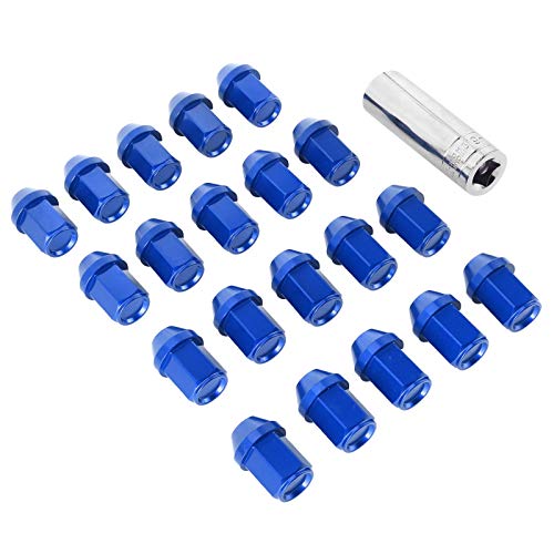 20pcs Universal Wheel Wheel Lug Nut Hub Cap M12X1.5 Gewinde 35 mm CNC -Aluminiumlegierung mit Sockel in rotem Verbesserung Ihrer Fahrzeug Look (Blau) von Zohisin