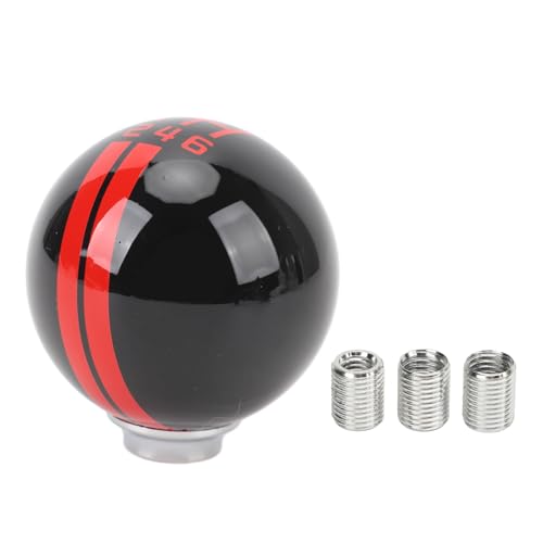 6 Speed Car Racing Gear Knob Premium Metal Gear Shifter for Manual Vehicles Comfortable Driving with 3 Adapters Fits 1967 2018 and Most Manual Cars (Black Red) von Zohisin