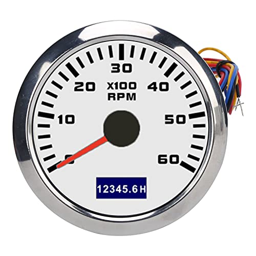 85 -mm -Auto -Tacho -Messgerät Low -Power -Dissipation mit rotem Zeiger für Automobil -LKWs und Boote, die bei 32 V DC betrieben werden (Weiß) von Zohisin
