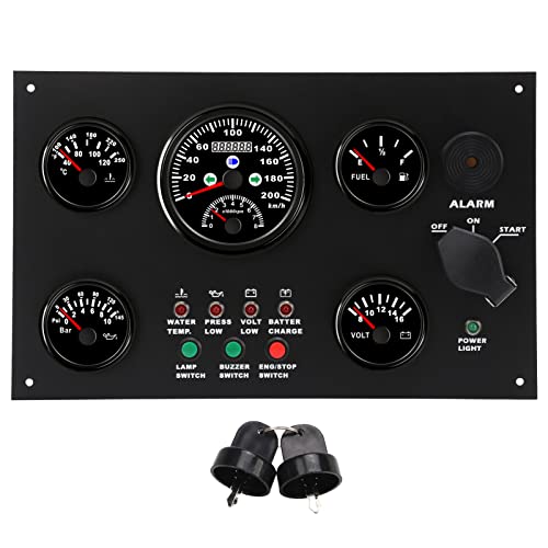 Marine Instrument Panel Bootsanzeige mit rotem Rückbeleuchtung 85 mm Tachometer 52 mm Wassertemperatur Ölstand Öldruckspannung IP67 für Yacht -Fischereibootschiff RV Engineering Marine Instrument Panel Bootsanzeige mit rotem Rückbeleuchtung 85 mm Tachometer 52 mm Wassertemperatur Ölstand Öldruckspannung IP67 für Yacht -Fischereibootschiff RV Engineering von Zohisin