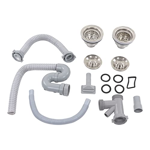 Schnelle Entwässerung Doppelküchenspüle Abfluss Kit 34 0 × 24 0 × 14 0 Edelstahl gebogene Rohre mit Doppelflächenkanalkanäle für Küchenbadezimmer Haus Effizienter Wasserfluss Anti Schnelle Entwässerung Doppelküchenspüle Abfluss Kit 34 0 × 24 0 × 14 0 Edelstahl gebogene Rohre mit Doppelflächenkanalkanäle für Küchenbadezimmer Haus Effizienter Wasserfluss Anti von Zohisin