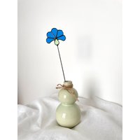 Blaue Kornblume, Gefärbte Kornblume, Buntglas Blume, Bunt Glas Blume, Buntglas Blaue Blume, Blumen Pflanzenstecker, Blumen Blumen von ZokaKurylov