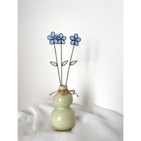 Eine Vergissmeinnicht Blume, Buntglas Vergissmeinnicht, Buntglas Blumen, Ewige Blumen, Buntglas Pflanze, Blume Pflanze Pfahl von ZokaKurylov