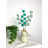 Eukalyptus Bouquet-Set Von 3 Stielen, Buntglas Eukalyptus, Buntglas Pflanze, Ewige Pflanze, Buntglas Grüne Blätter, Pflanzenpfahl von ZokaKurylov