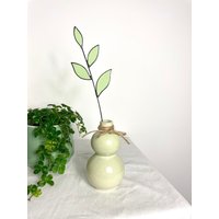 Grüne Blätter, Buntglas Grüne Pflanze Für Vase, Immerwährende Blumen, Buntglas Grüner Zweig, Blumen Pflanzenpfahl von ZokaKurylov