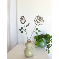 Juni Geburt Blumen-Rosa Rosen Blumenstrauß, Set Von 2 Blumen, Buntglas Rose, Immerwährende Blumen, Perfektes Geschenk, Immerwährende Blumen von ZokaKurylov