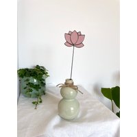 Lotus Blume, Buntglas Lotus, Buntglas Blume, Ewige Blumen, Buntglas Rosa Lotus, Blumen Pflanzenpfahl, Lotus Dekoration von ZokaKurylov