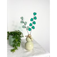 Set Aus 2 Eukalyptus Stielen, Buntglas Eukalyptus, Buntglas Pflanze, Ewige Pflanze, Buntglas Grüne Blätter, Blumen Pflanzenpfahl von ZokaKurylov