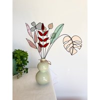 Set Von 6 Stielen, Buntglas-Bouquet, Buntglas-Blumen, Immerwährende Blumen, Ewiges Bouquet, Boho-Blumen in Pastellfarben, Boho-Bouquet von ZokaKurylov