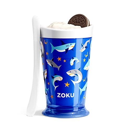 ZOKU Original Slush and Shake Maker - Slushy Cup für Einzelportions-Slushies, Frucht-Smoothies und Milchshakes in wenigen Minuten, BPA-frei, Hai von Zoku