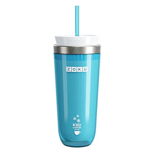 ZOKU Eiskaffeemaschine, Blaugrün Eiskaffeezubereiter 325ml in türkis, Kunststoff, 28x28x12 cm von Zoku