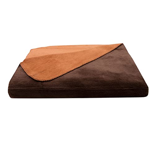 ZOLLNER Kuscheldecke zweifarbig in 150x200 cm - kuschelige Sofadecke in karamel - waschbar bis 40°C - langlebiges Mischgewebe - Hotelwäschequalität - Oeko Tex® Zertifiziert von ZOLLNER