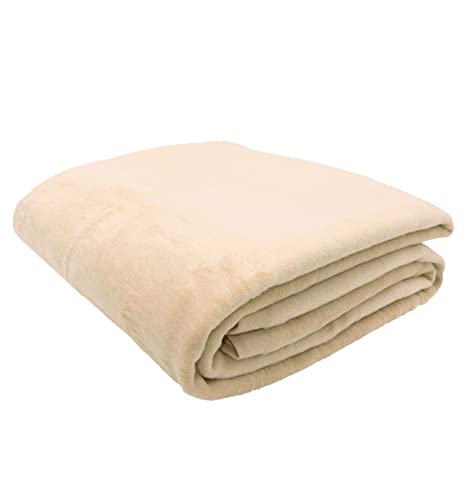 ZOLLNER Kuscheldecke, 150 x 200 cm, Baumwollmix, 425g/qm, beige von ZOLLNER