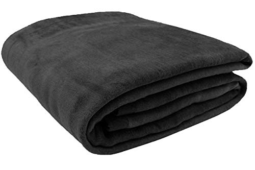 ZOLLNER Kuscheldecke flauschig in 150x200 cm - weiche und langlebige Sofadecke in Graphit - waschbar bis 40°C - Mischgewebe - mit elegantem Einfassband - Hotelqualität - Oeko Tex® Zertifiziert von ZOLLNER