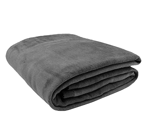 ZOLLNER Kuscheldecke flauschig in 220x240 cm - weiche und langlebige Sofadecke in grau - waschbar bis 40°C - Mischgewebe - mit elegantem Einfassband - Hotelqualität - Oeko Tex® Zertifiziert von ZOLLNER