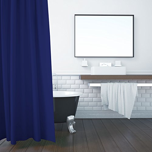 ZOLLNER Duschvorhang, 180x200 cm, Anti-Schimmel, blau (weitere verfügbar) von ZOLLNER