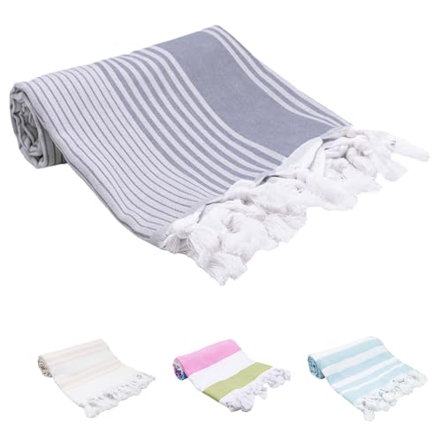 ZOLLNER Strandtuch - hautfreundliches und weiches Hamamtuch in 90x170 cm - waschbar bis 60°C - Baumwolle - sommerliches Design mit blauen Streifen - Oeko Tex® Zertifiziert ZOLLNER Strandtuch - hautfreundliches und weiches Hamamtuch in 90x170 cm - waschbar bis 60°C - Baumwolle - sommerliches Design mit blauen Streifen - Oeko Tex® Zertifiziert von ZOLLNER