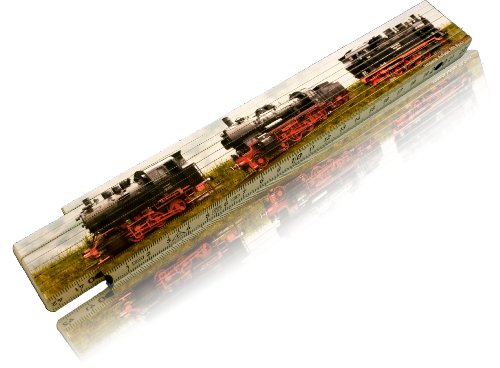 Zollstock Motiv Auswahl möglich Lokomotive bedruckt 2m von Zollstöcke