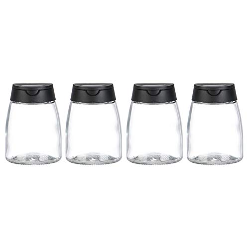Zoloyo Gewürzstreuer mit Doppeldeckel, 4 Glasflaschen, Gewürzstreuer, Sieb, Grill, Gewürzgläser, Salz- und Pfefferstreuer, Behälter-Set von Zoloyo