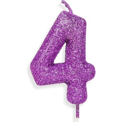 Zolunu lila rosa Geburtstag Kerze Nummer 4, Glitter Geburtstag Kerze Kuchen Toppers für Mädchen Frauen lila rosa Themed Party Dekorationen liefert Geburtstagsgeschenke Zolunu lila rosa Geburtstag Kerze Nummer 4, Glitter Geburtstag Kerze Kuchen Toppers für Mädchen Frauen lila rosa Themed Party Dekorationen liefert Geburtstagsgeschenke von Zolunu